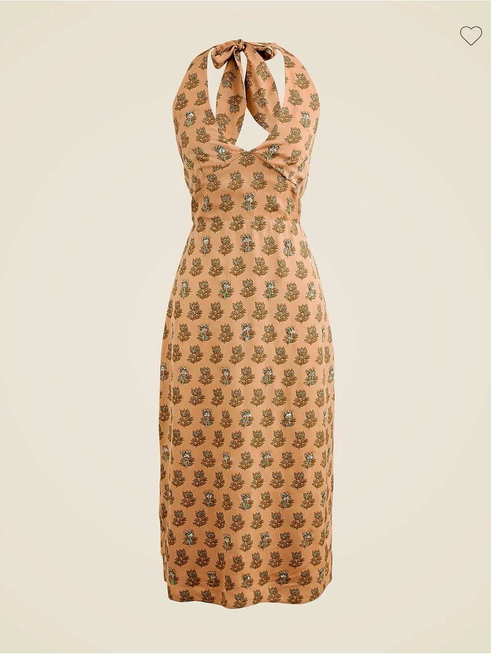 J. Crew Collection Embellished Halter Dress in Tonal Tulip Block Print